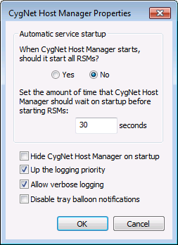 CygNet Host Manager Properties